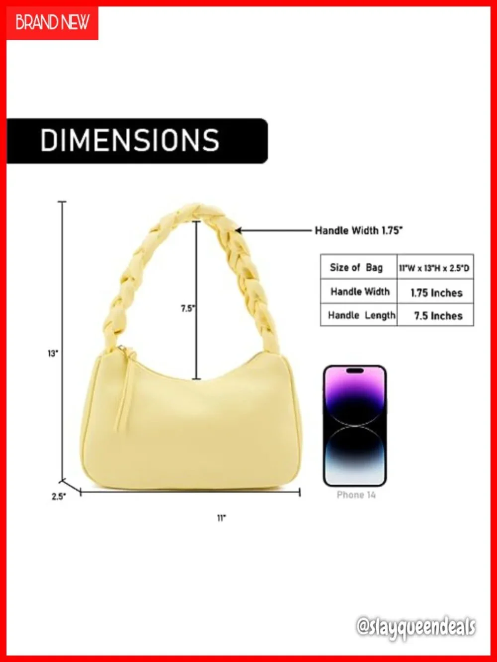 Emperia Braided Top Handle Shoulder Bag Hobo Tote Women Vegan Leather